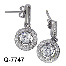 Fashion 925 Silver Micro Pave CZ Dangle Earrings (Q-7747. JPG)